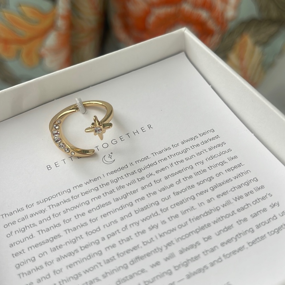 Gold Moon & Star Bryan Anthony Better Together Ring size 6